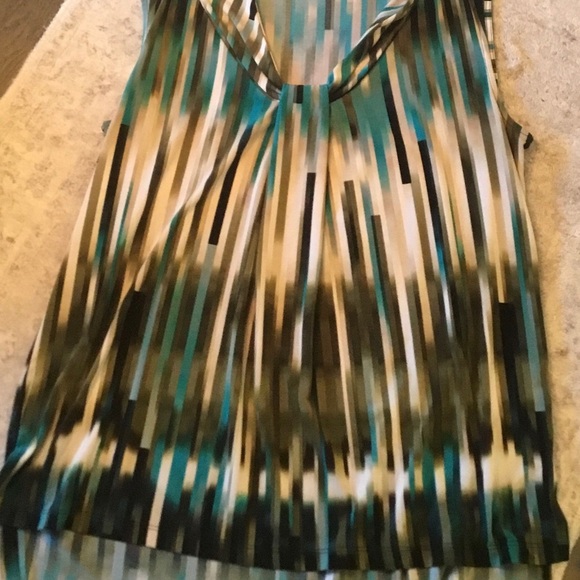 Dana Buchman Tops - Dana Buchman Teal and Black Sleeveless Blouse Size Large